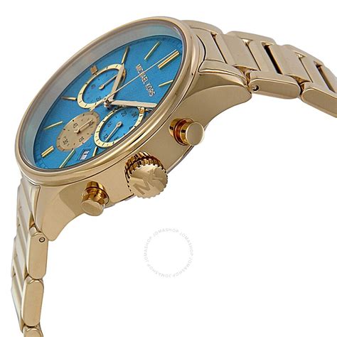 michael kors watch chronograph instructions|Michael Kors turquoise face watch.